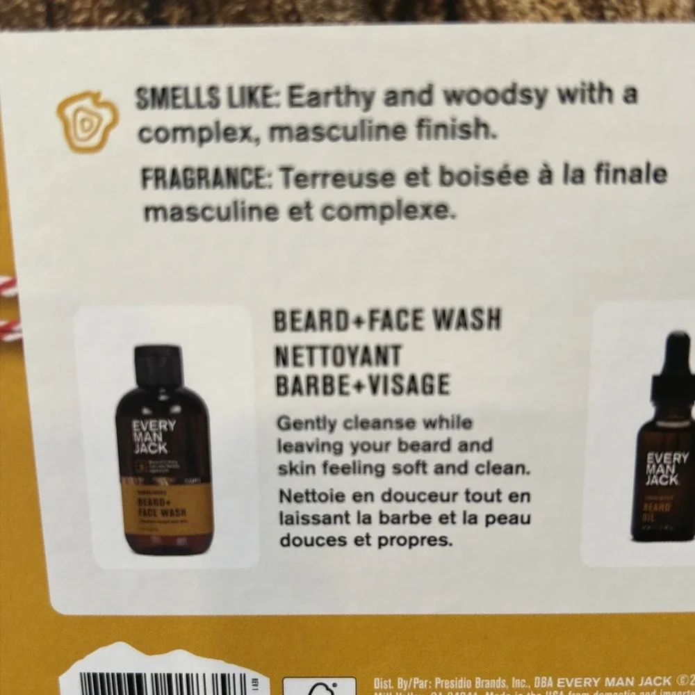 Every Man Jack Sandalwood Beard Grooming Set Beard and‎ Face Wash Beard Oil Comb